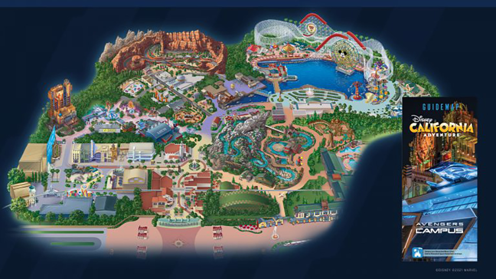 Primer vistazo mapa guía para el campus de los Vengadores en Disney